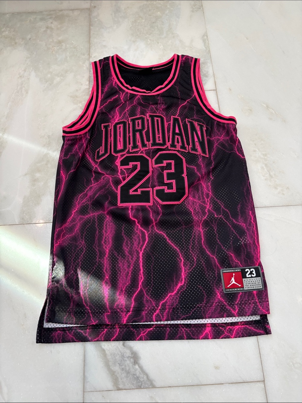 Pink and black Jordan jersey